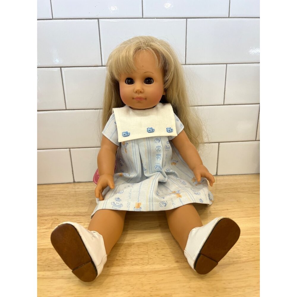 Vintage Gotz Doll Blonde Hair 17/16 Blue Dress Collectible Toy 16.5 Inches Tall